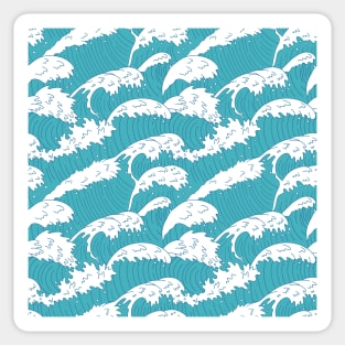 blue vintage waves Sticker